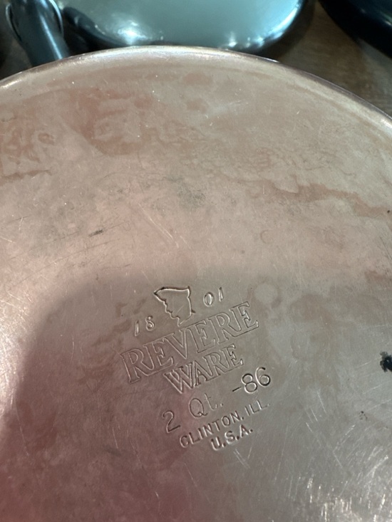 ✨ Vintage Revere Ware Copper Bottom Saucepan Set 4qt 2qt 1qt Made in USA 🇺🇸 ✨ - Picture 5 of 7